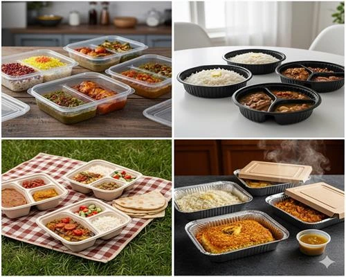 ظروف یکبار مصرف درب دار-چند خانه