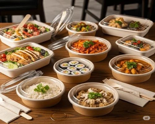 ظروف یکبار مصرف فست فود 67 ظرف یکبار مصرف درب دار- 🍱 انواع ظرف بیرونبر کاغذی و پلاستیکی مناسب غذا با کیفیت بالا