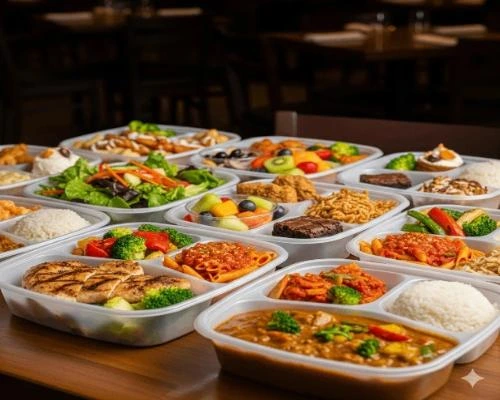 ظروف بسته‌بندی رستورانی – 🥡 ظروف سفید یکبار مصرف چندخانه | مناسب بسته‌بندی غذاهای گرم و سرد روی میز رستوران ✅