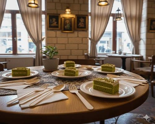 محصولات کاتلری 🍴 – قاشق و چنگال یکبار مصرف مشکی و سفید مرتب روی میز چیده شده، آماده برای سرو غذا