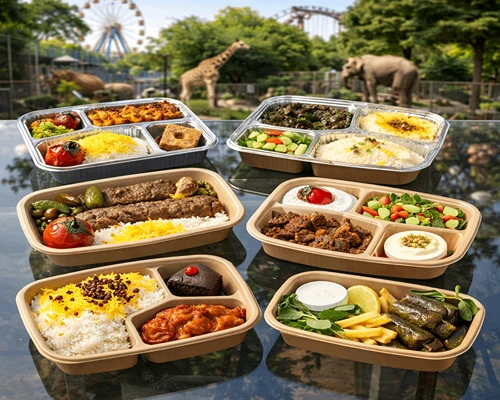 ظروف یکبار مصرف پیکنیک-گیاهی و آلومینیومی، زیبا و مقاوم