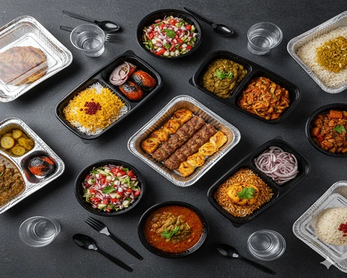 ظرف یکبار مصرف-ظرف یکبار مصرف مشکی خورشتی و دو پرسی و تک پرسی